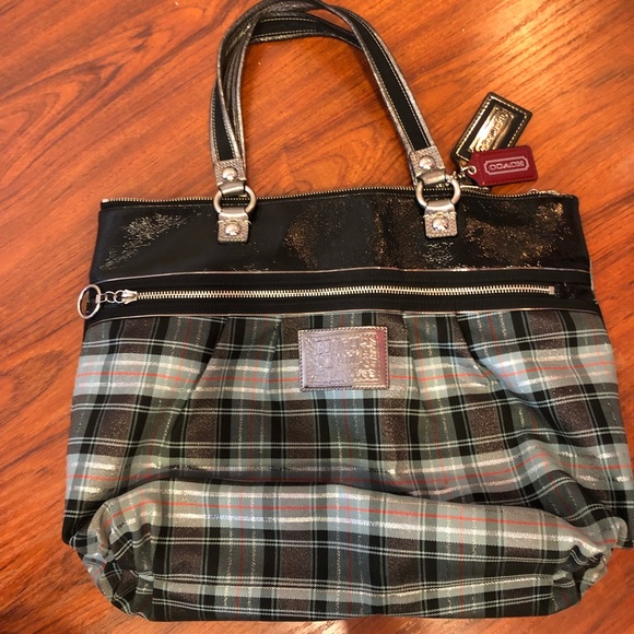 plaid coach handbag